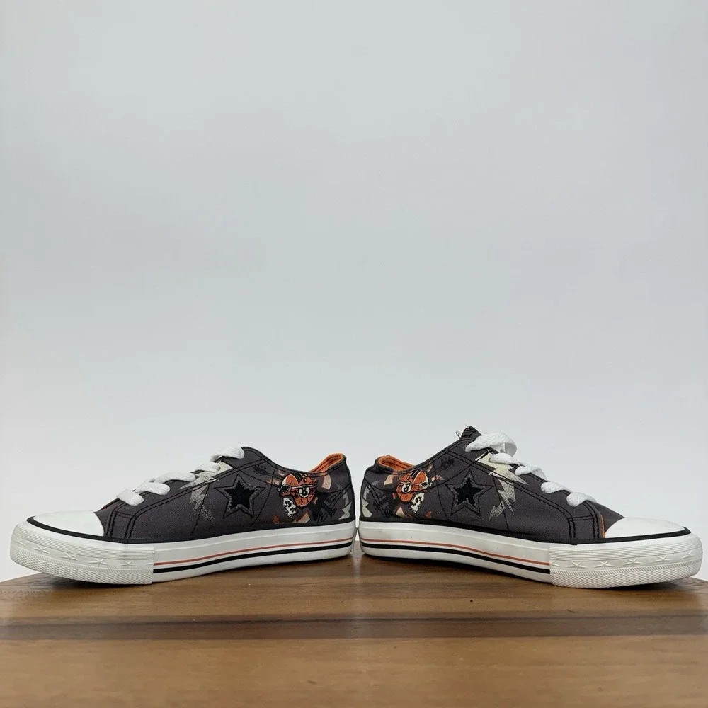 Big‎ Kids Boys Converse Skull Race Graphic Gray Low Casual Sneakers Shoes Size 1